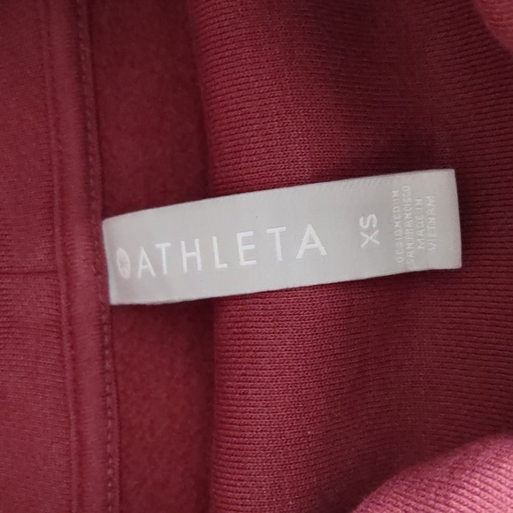 NWT Athleta XS 24/7 Funnel Neck Relaxed Organic Cotton Burgundy Sweatshirt - Picture 3 of 16